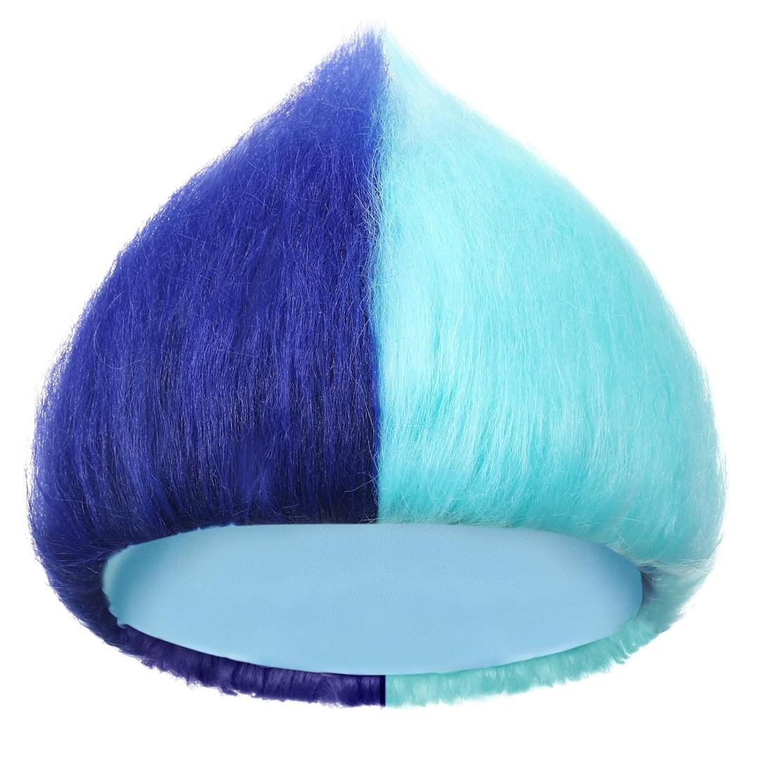 Geyoga Unisex Funny Wig Hairy Costume Funky Hairband Crazy Wig Hair for Halloween Costume Party (Gradient)