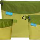 pack all 3 Pcs Water-resistant Material Zipper Pouch Set, Mesh Zipper Bags for Storage, Travel, Office (Green)