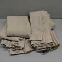 Pinch Pleated Burlywood Birch Curtains 86 Inches Long for Sliding Glass Doors 2 Panels Set Burlap Flax Linen Light Filtering Window Drapes with Hooks Rings for Living Bedroom W50xL86 Inch Length