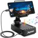 Gifts for Men Women, Phone Stand with Bluetooth Speaker and Charging Function 360 Rotable Angle Adjustable Cell Phone Holder with HD Stereo Sound Fits All Phones,Tablet (Black)