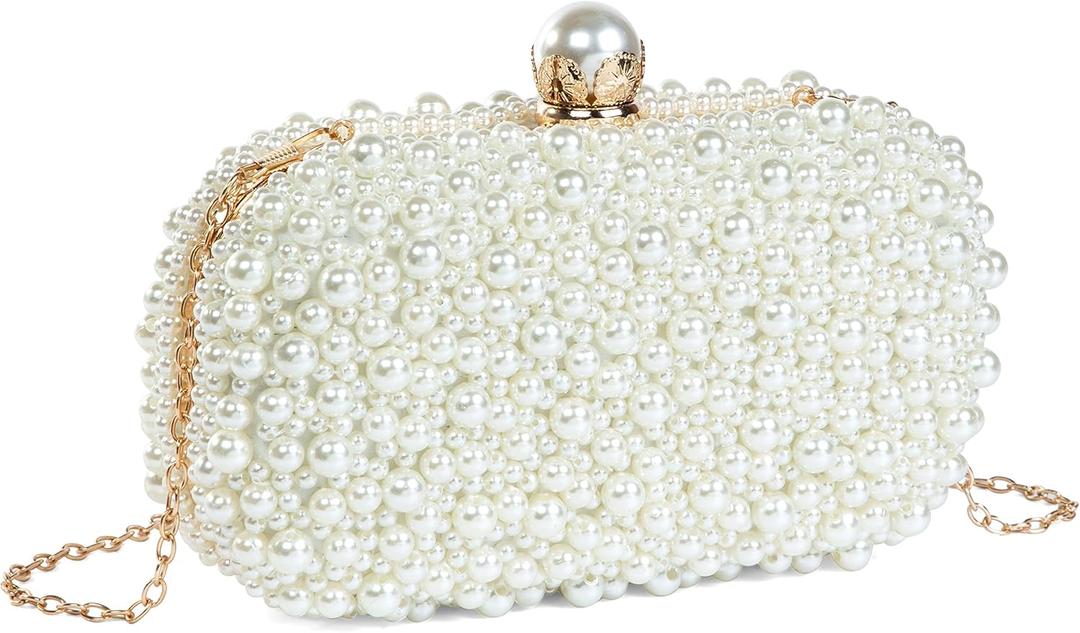 Women's Evening Handbags Pearl Clutch Purse Beaded bag Bridal Clutch wedding Purse