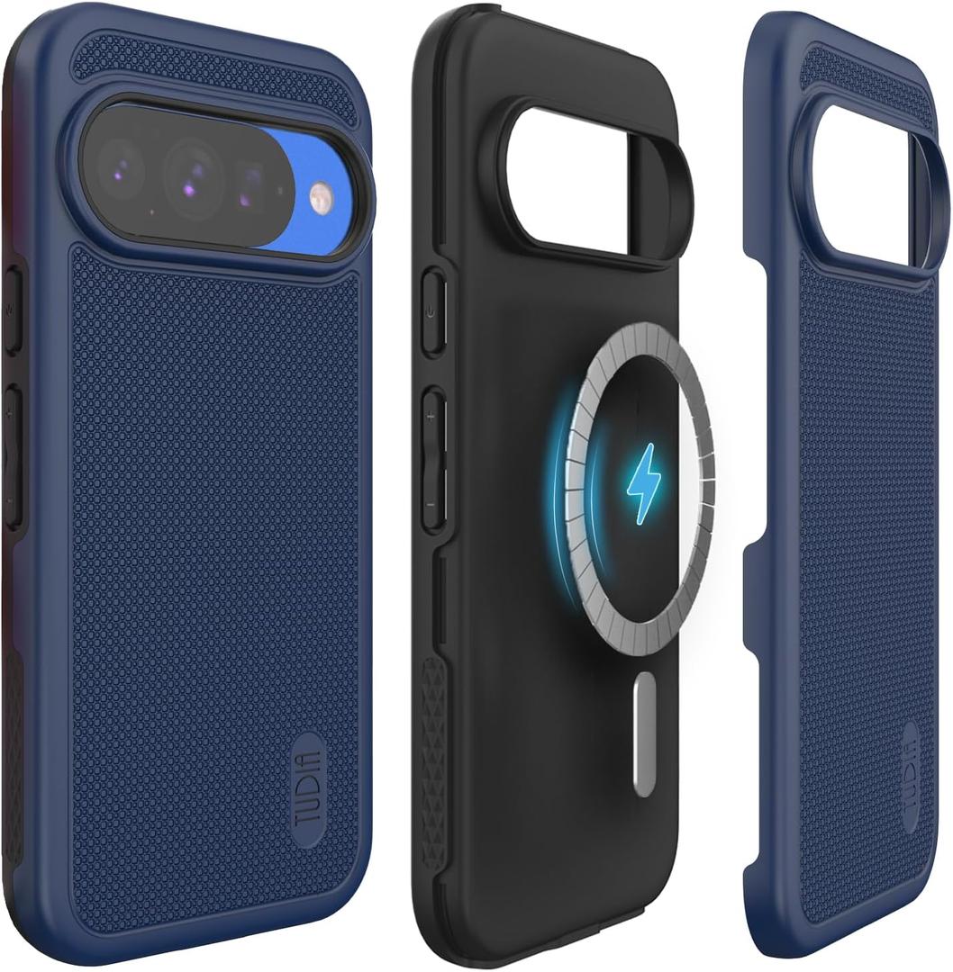 TUDIA MergeGrip [Compatible with Magsafe & Pixelsnap] Cases for Google Pixel 10 / Pixel 10 Pro Case 2025 [Military Grade Drop Tested] Dual Layer Slim Shockproof Heavy Duty Protection - Indigo Blue