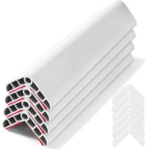Wall Corner Edge Protector 4 Pack,1.57x1.57x23.62x0.28 inch Soft Baby Proof Corner Guards for Sharp Edges, Self-Adhesive Corner Protectors for Home, Kindergarten,Thickness-White 7mm(0.28 in)