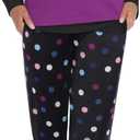 Ekouaer Pajamas For Women Comfy Long Sleeve Jogger Set Lounge Pjs Set With Pockets (X-Large, Purple Polka Dots)
