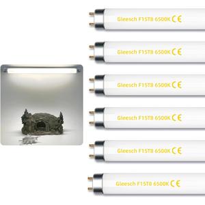 15W 18" T8 Linear Fluorescent Light Tube Bulb, 6500K Daylight | 1.5 Feet, F15T8 DL, Medium Bi-Pin G13 Base, 6 Pack