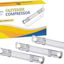 OLYMPX 100 Pcs of Prong Paper Fastener Compressors for Standard 2-Hole Punch, Works with 1 Inch - 3.5 Inch Capacity, 2.75 Inch Center for Paper Fastener Prong Bases, 100 per Box