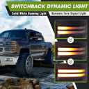 Switchback Tow Mirrors for 2003-2007 Chevy Silverado/GMC Sierra | Dynamic Turn Signal & Running & Backup Light, Power Heated, Manual Extend, Fits Avalanche Suburban Tahoe Yukon, Pair