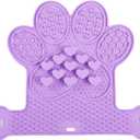 Dog Lick Mat with Suction Cups, Slow Feeder & Enrichment Mat for Dogs & Cats, Silicone Feeding Mat for Wet & Dry Food, Anxiety Relief, Mess-Free Foldable Pocket Design, Purple