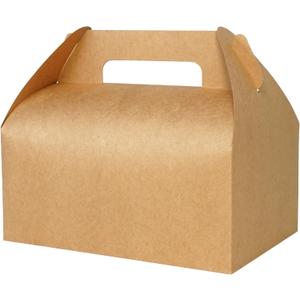 30 Pack 9x6x6 Large Gable Gift Boxes Brown Kraft Party Treat Boxes Disposable Lunch Box Togo for Treats Meals Cookies Favors Goodies Gifting Baked Goods