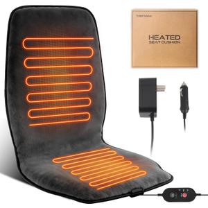 Dark Grey Heated Seat Cover Cushion with Heat Warmer, Large Size Soft Comfortable Winter Seat Cover Cushion Heating Pad for Office Home Chair Warm Cold Weather Gift for Winter, 3 Models Setting