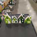 DN DECONATION Valentines & St. Patrick Day Wooden Table Signs Decor, Reversible House Wooden Blocks with Love & Luck for Tiered Tray Tabletop Centerpiece Irish Valentines Day Home Decorations