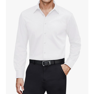 J.VER Men's Dress Shirts Stretch Stain Shield Long Sleeve Solid Formal Shirt Business Casual Button Down Shirts 5XL