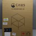 CAWS 22" W Black End Table, Tempered Glass Rectangle Side Table, Night Stand, Modern Minimalist Table, 21.97"L x 18"W x 22"H