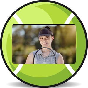 Tennis Ball Wooden Photo Frame - Sports Theme Picture Frame With Back Bracket Fits 4"X6" Photo - Tennis Ball Athletics Tabletop Photo Decoration For Home Office - Keepsake For Gifting - B01