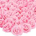 Juvale 100 Pack Pink Artificial Flowers for Decoration, Bulk Stemless Fake Foam Roses for Wedding, Decorations, Bouquets (3 in)