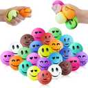 24Pcs Colour Smile Face Stress Balls |Taba Squishy Stress Toys|Cute Sensory Fidget Squeeze Balls Toy|Relief Balls for Anxiety| Classroom Prize Party Favors Toys(24 Independent Packaging)(Size:2.5in)