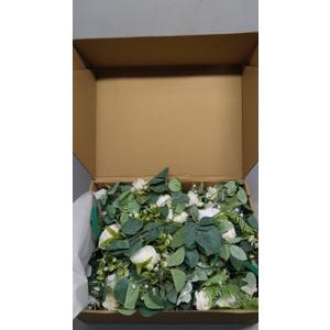 Ling's Moment 10pcs Wedding Chair Decorations Aisle Floral Swag Artificial Pew Flowers Hanging Garland White & Sage Green For Ceremony Reception Church Rose Floral Faux Arrangement Party Outdoor Decor