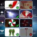 4 Pack 27.5" Lollipop Peppermint Christmas Pathway Lights Outdoor with Bows, Green Red White 80 LED Candy Cane Lights 8 Modes Timer Waterproof, Walkway Markers for Xmas Outsides Garden Yard Decoration