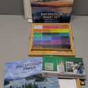 ARTISTRO x HANNAH M.P Professional Watercolor Paint Set Limited Edition with 24 colors in Bamboo Wooden Box (6ml XL Pans) - 2 Brushes, Watercolor Paper, Mixing Tray - Watercolor Set for Professionals made by professionals