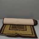 Ottomanson Non-Slip Border Rug with Rubber Backing | Border Non-Slip Bathroom Mat, Ultra-Thin Indoor Entryway Rug, Stain Resistant Carpet for Bedroom Laundry Room, 1'10" x 6', Border Dark Brown