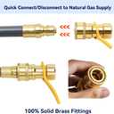 Skyflame 1/2" ID Natural Gas Conversion Hose Kit (12FT) with Quick Connect/Disconnect Fittings for BBQ, Grill, Fire pit, Pizza Oven, Patio Heater and More NG Appliance, 50K BTU