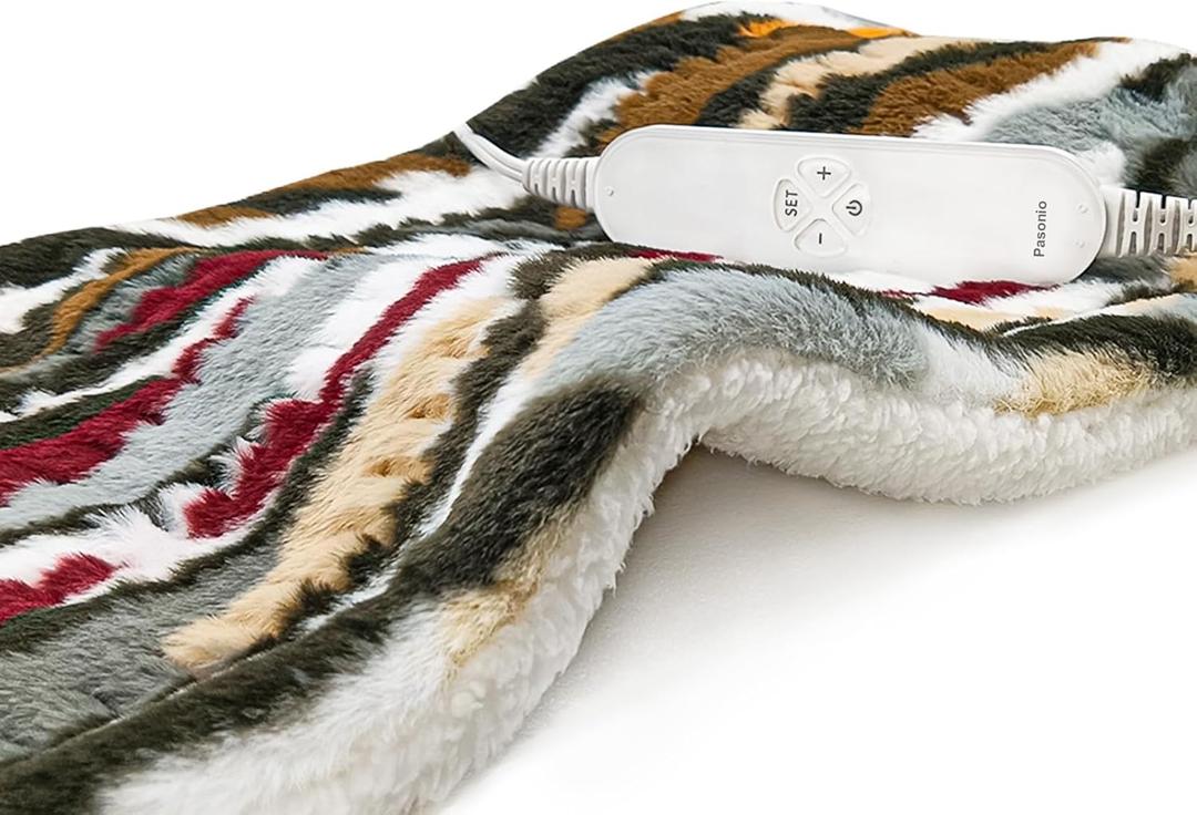 Electric Heating Pad for Back Pain Relief - 12 Heating Levels-8 Timer Settings - Heat Pad with Moist & Dry Heat Therapy - Hot Heated Pads -Washable (XL 12"x24" Camouflage) - MCC