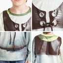 ATAMET Monster costume Halloween kids long sleeved T-shirt front and back printed three piece set, with vest and headband (XXL)