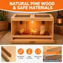 Wooden Brooder Box for Chicks, Ducklings & Quail Chick House
Solid NZ Pine Brooder Box, 31.5×15.75×15.75 in, Thermometer & Chick Perch, Clear Acrylic, Pull Drawer, Dual Vents for Poultry
