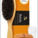 Belula 100% Boar Bristle Hair Brush Set (Medium). Soft Natural Bristles for Thin and Fine Hair. Restore Shine And Texture. Wooden Comb, Travel Bag and Spa Headband Included!