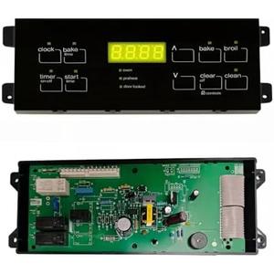 Upgraded 316419141 5304509493 Range Oven Electronic Control Board EOC, compatible with Electrolux Frigidaire Range Ovens, Replacement 316418200 316557100, with Black Overlay keypad faceplate included