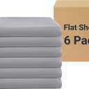 ZPECC Bulk Flat Sheets Only Twin Size 6 Pack, Easy Sort Top Bed Sheet by Color-Coded Label, Soft Durable Brushed Microfiber Fabric Hotel Airb&bs Essentials for Hosts, 66"x96", Light Gray