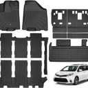 Naibeve Floor Mats for Toyota Sienna 7 Seats 2013-2020 All Weather for Toyota Sienna Floor Mats Liners & Cargo Mat & Backrest Mats Accessories