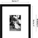 Americanflat 11x14 Picture Frame with Shatter-Resistant Glass - Use as 5x7 Frame with Mat or Display 11x14 Photo Without Mat - Signature Collection - Picture Frames for Wall Display - Black