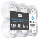 Art3d 6 Rolls Carton Sealing Tape Heavy Duty, Clear Packing Tape, 1.88" x 55 Yds, 2 Mil Thick