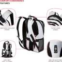 SWISSGEAR Cecil 18-Inch Laptop Backpack Fits 16-Inch Laptop, Travel Daypack with Organizer Pockets, Water Bottle Holders & Padded Straps White
