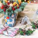 DECORKEY Christmas Lanterns Decorations Outdoor&Indoor, 2PCS Andrew Candle Holders with LED Candle, Pine Cone&red Berry Wreath, Decorative Lanterns for Porch Centerpiece Table Decor Gift