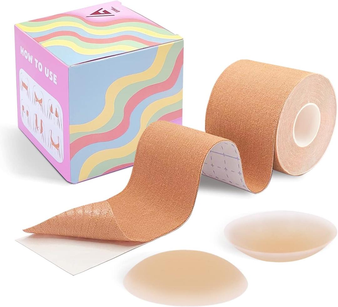 Boob Tape boobytape for breast lift - Trans & Invisible Skin Tape, Backless Bra,S, 2 Nipple Covers Lingerie, Outfits Shape Tape, Sticky Bra Push Up Bob breast enhancement