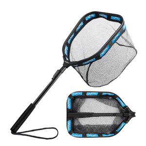 PLUSINNO Floating Fishing Net for Steelhead, Salmon, Fly, Kayak, Catfish, Bass, Trout Fishing, Rubber Coated Landing Net for Easy Catch & Release, Compact & Foldable for Easy Transportation & Storage