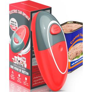 One Touch Electric Can Opener Fits Almost All Can Sizes for Seniors with Arthritis, Hand Held Battery Operated Can Opener with Smooth Edge, Food Safe Kitchen Gadgets Automatic Can Opener for Kitchen