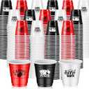 Ziliny 150 Pcs Casino Party Cups 2 oz Plastic Shot Glass Poker Tumbler for Event Wedding Decorations Casino Poker Game Themed Supplies