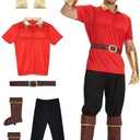 Halloween Costume Adult Men 5Pcs Suit Muscle Tops Plus Size Villain Character Cosplay Costumes Party Outfit, Small