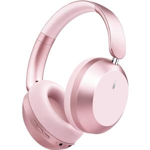 Wentronic Y05 Over-Ear Headphones  Hi-Res Sound, Active Noise Cancelling, Wireless Bluetooth 5.3, 48H Playtime, Lightweight Comfortable Design for Android, iOS & PC  Pink