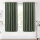 H.VERSAILTEX Blackout Curtains Thermal Insulated Window Treatment Panels Room Darkening Blackout Drapes for Living Room Back Tab/Rod Pocket Bedroom Draperies (2 Panels, Bronze Green, 42 x 63 Inch)