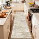 Runners for Hallways Non-Slip 2x10 Long Runner Rugs Washable Abstract Tear and Stain Resistance No Pile Lightweight Modern Rug Runners for Entryway, Kitchen, Walkway, Beige/Yellow