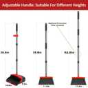 2-Pack is More economical,Brooms with Dustpan Combo Set with 52" Long Handle, Dustpan Teeth with self-Cleaning Function, Indoor and Outdoor Sweeping, Perfect for Home Office (Large/Red /2-Pack)