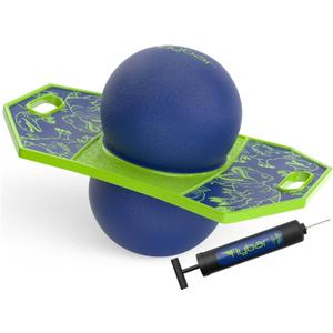 Flybar Pogo Trick Ball for Kids  Balance Bounce Board with Anti-Slip Deck  Pump Included - Indoor & Outdoor Toys for Boys and Girls Fun Way to Reduce Screen Time Supports up to 160 lbs  Ages 6+ (Dino)