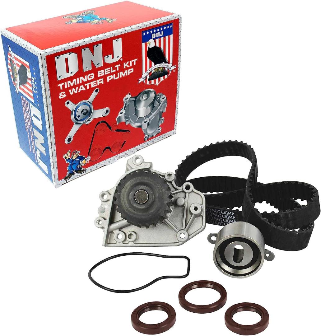 DNJ TBK217WP Timing Belt Kit with Water Pump for 1992-1995 Acura Honda Civic del Sol Integra 1.6L-1.7L L4 16V DOHC 1678cc