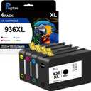 936 XL High Yield Ink Cartridges (4-Pack) Compatible for HP 936e XL | Works with : OfficeJet Pro 9110b, 9120b, 9130b OfficeJet Pro Wide Format 9720/9730 | Eligible for Instant Ink (4P BK/C/M/Y)