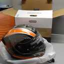 LEM Modular Motorcycle Helmets Fiberglass, Full Face Motorcycle Helmet Flip Up for Touring, DOT Certified, Release Sun Visor & Removable Comfort Liner, Lightweight Street Bike Helmet (Orange, M)