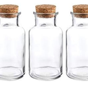 WHOLE HOUSEWARES Glass Favor Jar, Glass Storage Jars with Corks for Wedding and Party (9 Ounce), 3 Pack